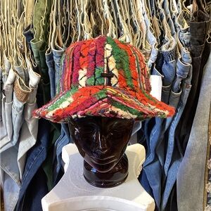 Wool squiggly Knit Casual Bucket Hat